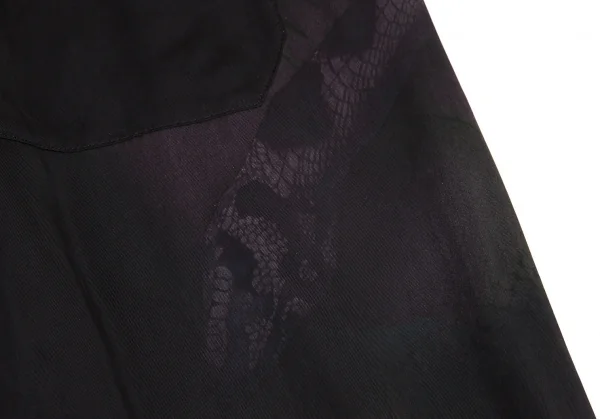 ヨウジヤマモト プールオムYohji Yamamoto POUR HOMME 内田すずめ 蛇女ギャザーハーフパンツ 黒3 K-101166_012
