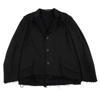 ヨウジヤマモト プールオムYohji Yamamoto POUR HOMME 2015A/W復刻重レイヤードウールギャバステッチリバーシブルジャケット