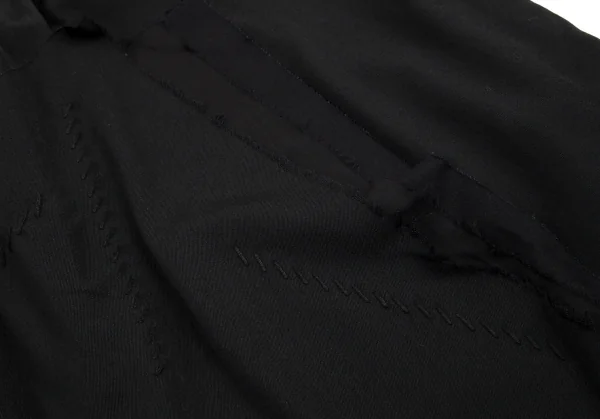 ヨウジヤマモト プールオムYohji Yamamoto POUR HOMME 2015A/W復刻重レイヤードウールギャバステッチパンツ 黒3 K-101179_011