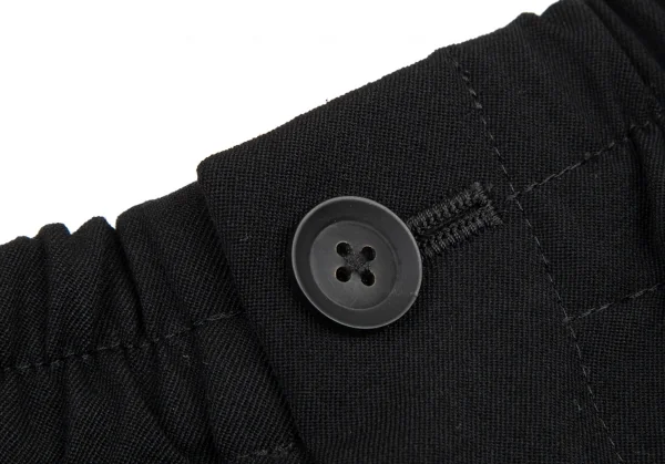 ヨウジヤマモト プールオムYohji Yamamoto POUR HOMME 2015A/W復刻重レイヤードウールギャバステッチパンツ 黒3 K-101179_004