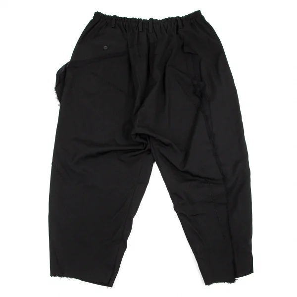 ヨウジヤマモト プールオムYohji Yamamoto POUR HOMME 2015A/W復刻重レイヤードウールギャバステッチパンツ 黒3 K-101179_009