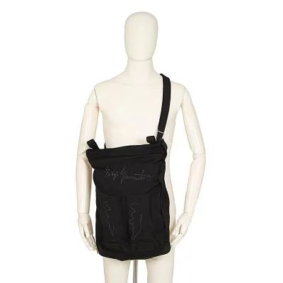 ヨウジヤマモト プールオムYohji Yamamoto POUR HOMME  ウールギャバ重ねマチレイヤードバッグ