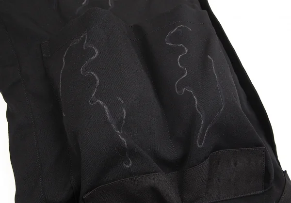 ヨウジヤマモト プールオムYohji Yamamoto POUR HOMME  ウールギャバ重ねマチレイヤードバッグ 黒 K-101183_005