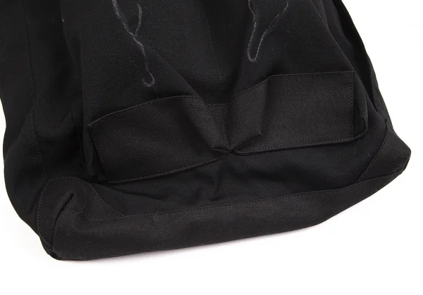 ヨウジヤマモト プールオムYohji Yamamoto POUR HOMME  ウールギャバ重ねマチレイヤードバッグ 黒 K-101183_006