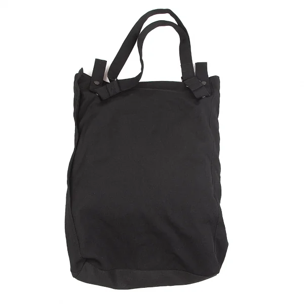 ヨウジヤマモト プールオムYohji Yamamoto POUR HOMME  ウールギャバ重ねマチレイヤードバッグ 黒 K-101183_008