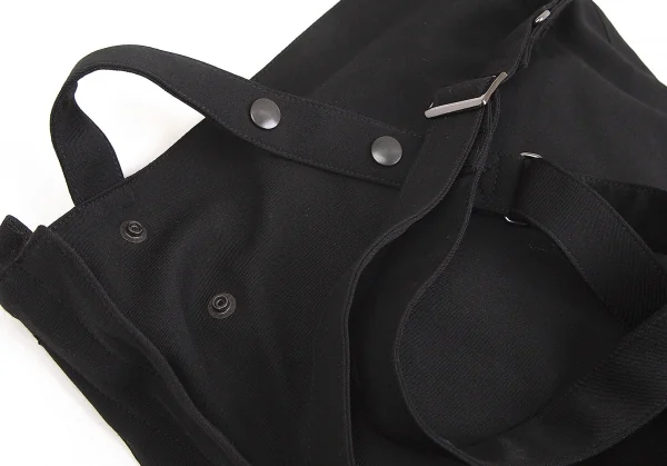 ヨウジヤマモト プールオムYohji Yamamoto POUR HOMME  ウールギャバ重ねマチレイヤードバッグ 黒 K-101183_010