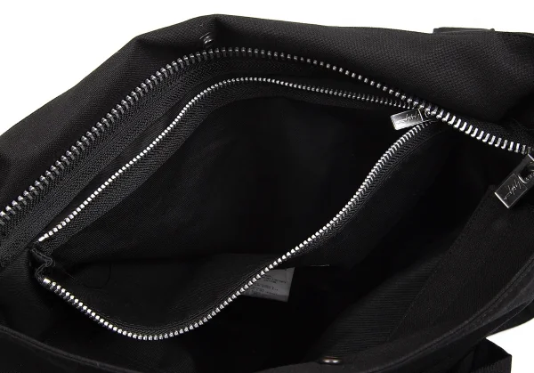 ヨウジヤマモト プールオムYohji Yamamoto POUR HOMME  ウールギャバ重ねマチレイヤードバッグ 黒 K-101183_014