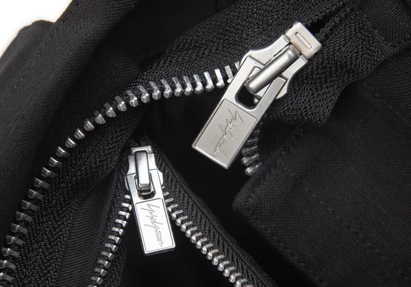 ヨウジヤマモト プールオムYohji Yamamoto POUR HOMME  ウールギャバ重ねマチレイヤードバッグ 黒 K-101183_015