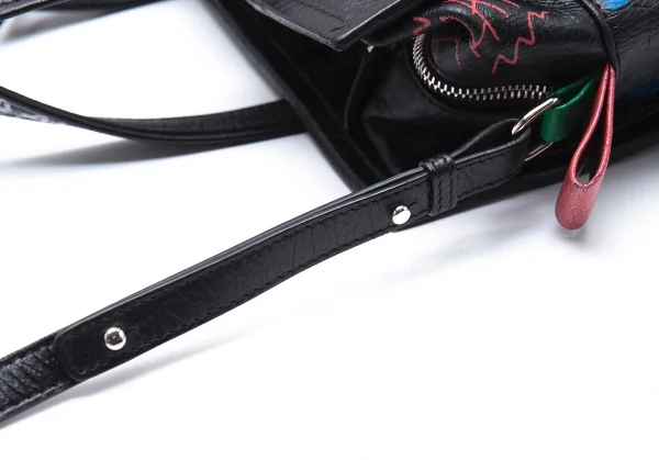 バレンシアガBALENCIAGA バザールグラフィティレザートートバッグ 黒マルチ K-101193_013
