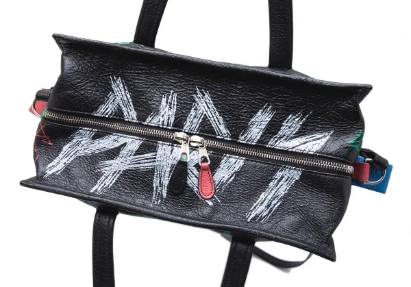 バレンシアガBALENCIAGA バザールグラフィティレザートートバッグ 黒マルチ K-101193_014