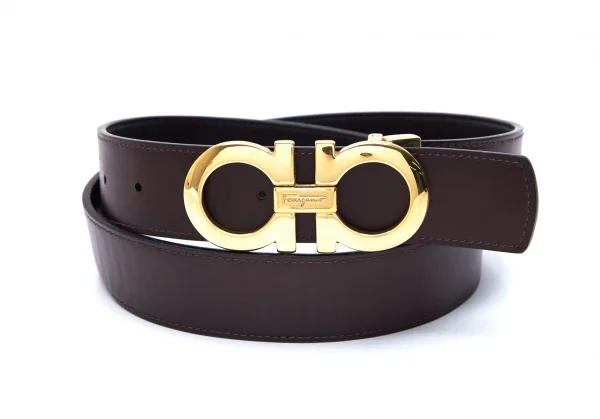 サルヴァトーレフェラガモ Salvatore Ferragamo ダブルガンチーニリバーシブルベルト 黒茶 K-101203_002