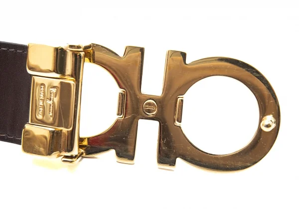 サルヴァトーレフェラガモ Salvatore Ferragamo ダブルガンチーニリバーシブルベルト 黒茶 K-101203_009