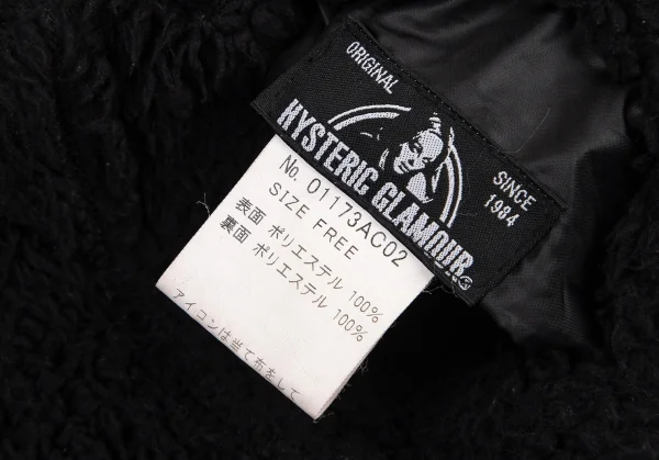 ヒステリックグラマーHYSTERIC GLAMOUR リバーシブルボアキルティングフーデッドコート 黒Free K-101209_019