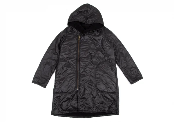 ヒステリックグラマーHYSTERIC GLAMOUR リバーシブルボアキルティングフーデッドコート 黒Free K-101209_003