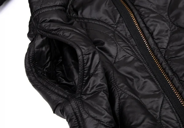 ヒステリックグラマーHYSTERIC GLAMOUR リバーシブルボアキルティングフーデッドコート 黒Free K-101209_009