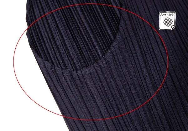 プリーツプリーズPLEATS PLEASE プリーツサイドスリットプリーツタンクトップ 紺M位 K-101215_004