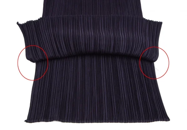 プリーツプリーズPLEATS PLEASE プリーツサイドスリットプリーツタンクトップ 紺M位 K-101215_008