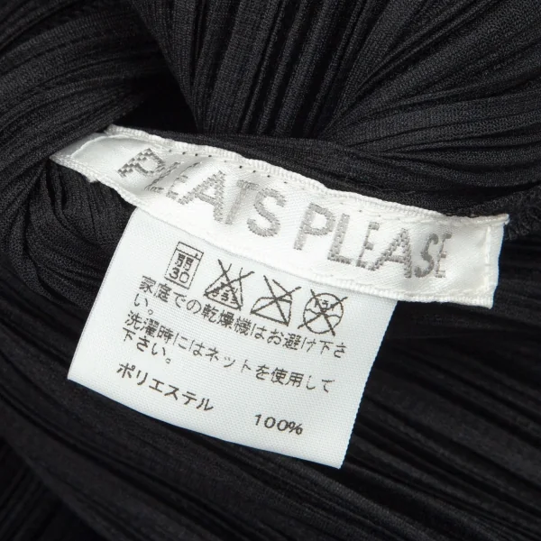 プリーツプリーズPLEATS PLEASE プリーツ裾フリンジデザインカットソー 黒グレー3 K-101226_013
