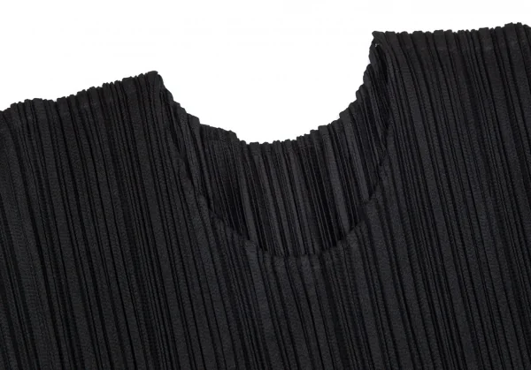 プリーツプリーズPLEATS PLEASE プリーツ裾フリンジデザインカットソー 黒グレー3 K-101226_004