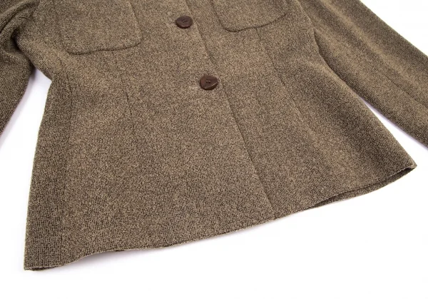 Kオブクリツィア K OF KRIZIA ウールナイロン混ノーカラー3Bジャケット ベージュ42 K-101264_010