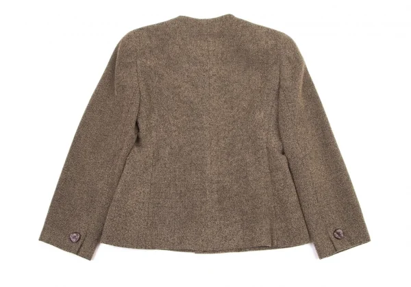 Kオブクリツィア K OF KRIZIA ウールナイロン混ノーカラー3Bジャケット ベージュ42 K-101264_013