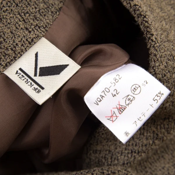 Kオブクリツィア K OF KRIZIA ウールナイロン混ノーカラー3Bジャケット ベージュ42 K-101264_016