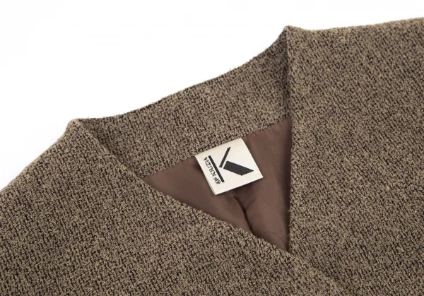 Kオブクリツィア K OF KRIZIA ウールナイロン混ノーカラー3Bジャケット ベージュ42 K-101264_004