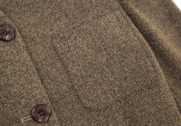 Kオブクリツィア K OF KRIZIA ウールナイロン混ノーカラー3Bジャケット ベージュ42 K-101264_006