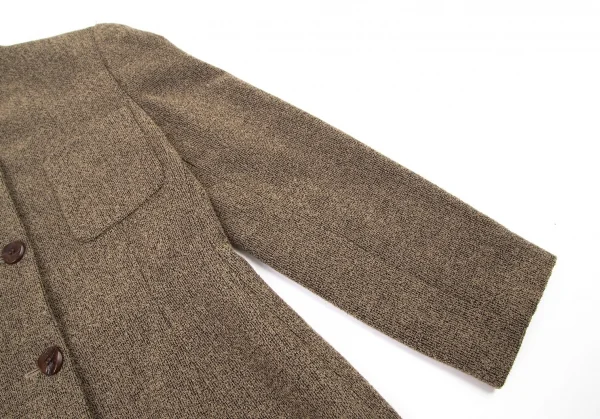 Kオブクリツィア K OF KRIZIA ウールナイロン混ノーカラー3Bジャケット ベージュ42 K-101264_007