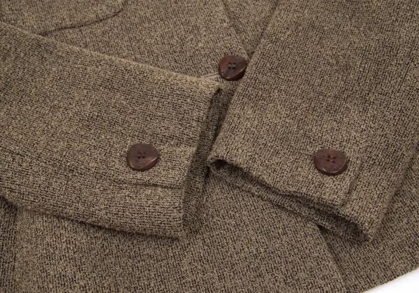 Kオブクリツィア K OF KRIZIA ウールナイロン混ノーカラー3Bジャケット ベージュ42 K-101264_008