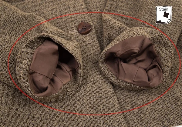 Kオブクリツィア K OF KRIZIA ウールナイロン混ノーカラー3Bジャケット ベージュ42 K-101264_009