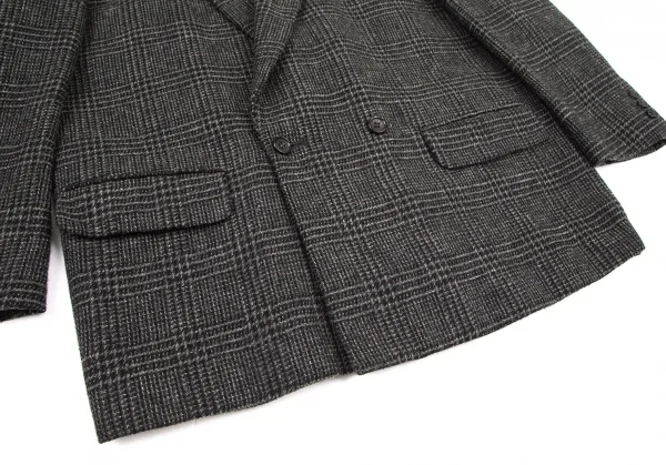 コムデギャルソン オムCOMME des GARCONS HOMME チェックツイードダブルジャケット グレーS K-101275_007