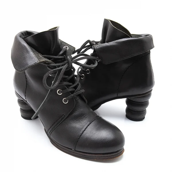 ジュンヤワタナベコムデギャルソンJUNYA WATANABE COMME des GARCONS ボビンターニングヒールショートブーツ 焦げ茶S(23.5位) K-101288_001