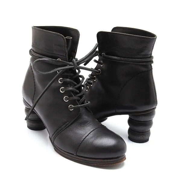 ジュンヤワタナベコムデギャルソンJUNYA WATANABE COMME des GARCONS ボビンターニングヒールショートブーツ 焦げ茶S(23.5位) K-101288_004