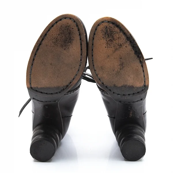 ジュンヤワタナベコムデギャルソンJUNYA WATANABE COMME des GARCONS ボビンターニングヒールショートブーツ 焦げ茶S(23.5位) K-101288_009