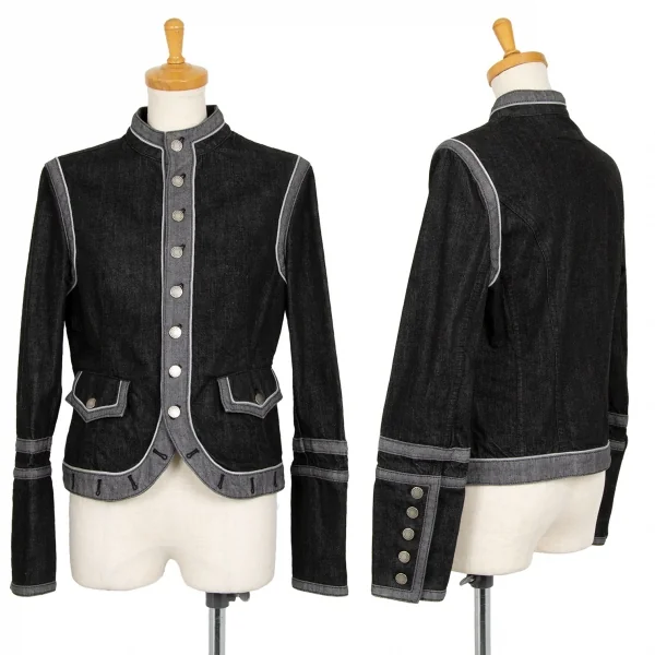 ジーンズポールゴルチエJean's Paul GAULTIER トリム切替デニムナポレオンジャケット 黒グレー42 K-101316_001