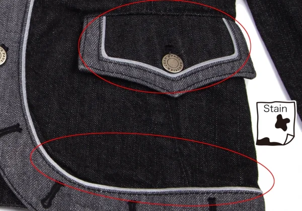 ジーンズポールゴルチエJean's Paul GAULTIER トリム切替デニムナポレオンジャケット 黒グレー42 K-101316_011