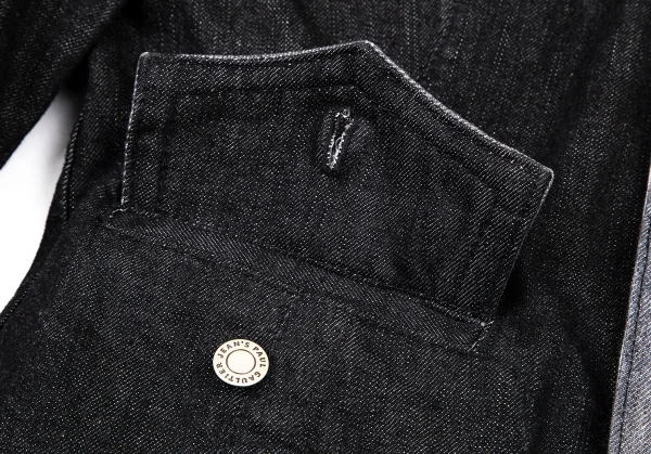 ジーンズポールゴルチエJean's Paul GAULTIER トリム切替デニムナポレオンジャケット 黒グレー42 K-101316_012