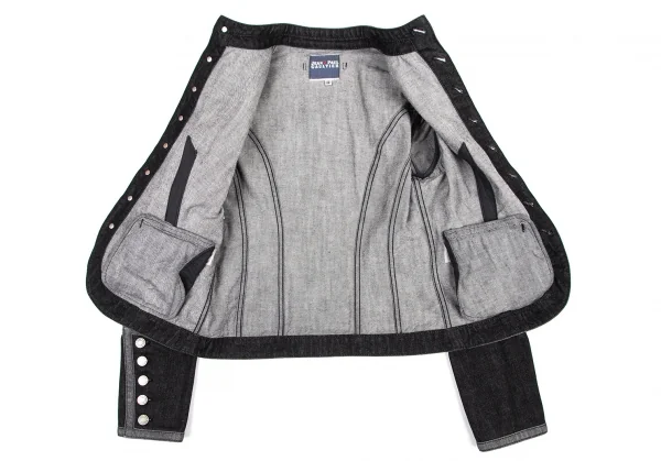 ジーンズポールゴルチエJean's Paul GAULTIER トリム切替デニムナポレオンジャケット 黒グレー42 K-101316_013