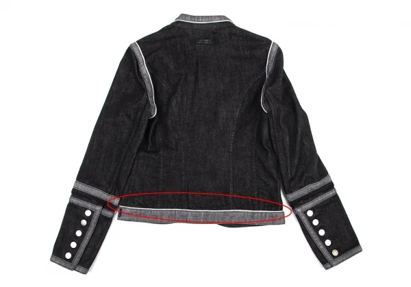ジーンズポールゴルチエJean's Paul GAULTIER トリム切替デニムナポレオンジャケット 黒グレー42 K-101316_014