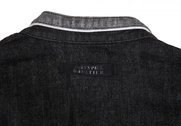 ジーンズポールゴルチエJean's Paul GAULTIER トリム切替デニムナポレオンジャケット 黒グレー42 K-101316_016