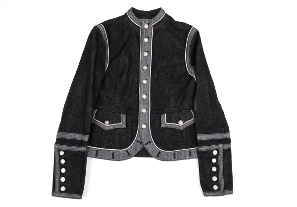 ジーンズポールゴルチエJean's Paul GAULTIER トリム切替デニムナポレオンジャケット 黒グレー42 K-101316_002