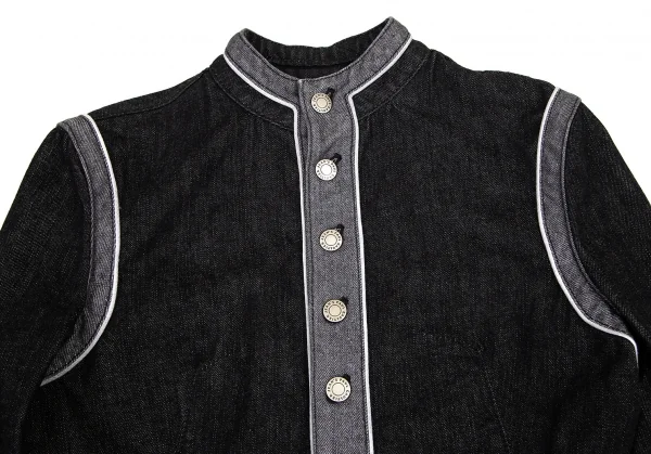ジーンズポールゴルチエJean's Paul GAULTIER トリム切替デニムナポレオンジャケット 黒グレー42 K-101316_003