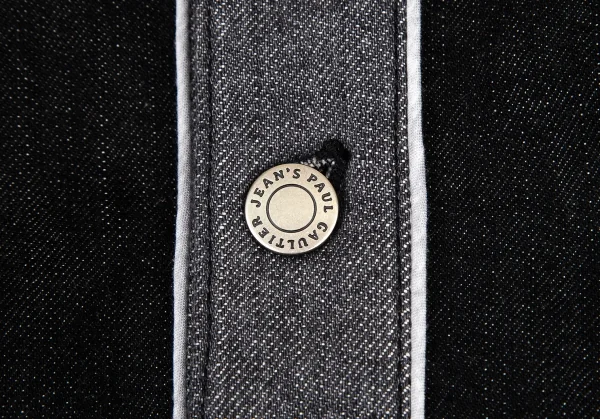 ジーンズポールゴルチエJean's Paul GAULTIER トリム切替デニムナポレオンジャケット 黒グレー42 K-101316_005