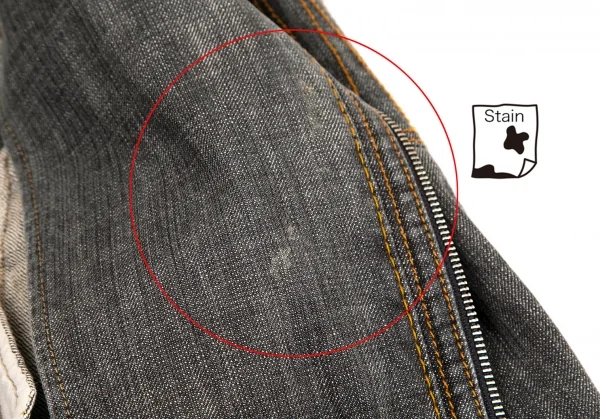 ジャンポールゴルチエJean Paul GAULTIER PARIS ショルダーパッチデニムライダースジャケット グレー50 K-101320_013