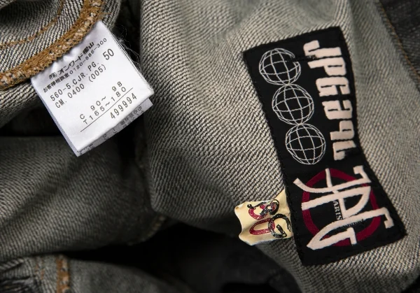 ジャンポールゴルチエJean Paul GAULTIER PARIS ショルダーパッチデニムライダースジャケット グレー50 K-101320_018