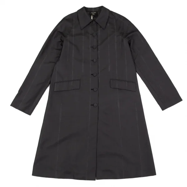 Jean-Paul GAULTIER FEMME Logo Striped Stand Fall Collar Coat K-101328_002