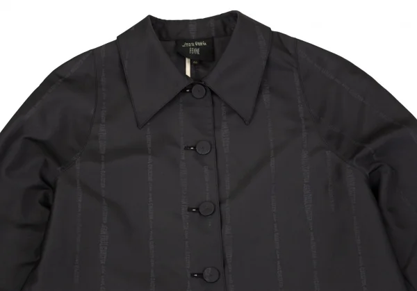 Jean-Paul GAULTIER FEMME Logo Striped Stand Fall Collar Coat K-101328_003