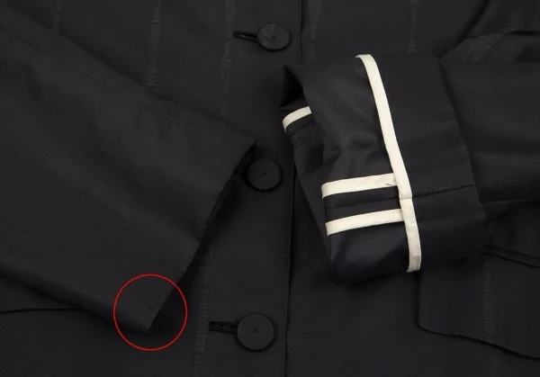 Jean-Paul GAULTIER FEMME Logo Striped Stand Fall Collar Coat K-101328_006