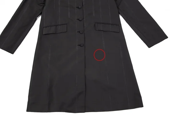 Jean-Paul GAULTIER FEMME Logo Striped Stand Fall Collar Coat K-101328_008